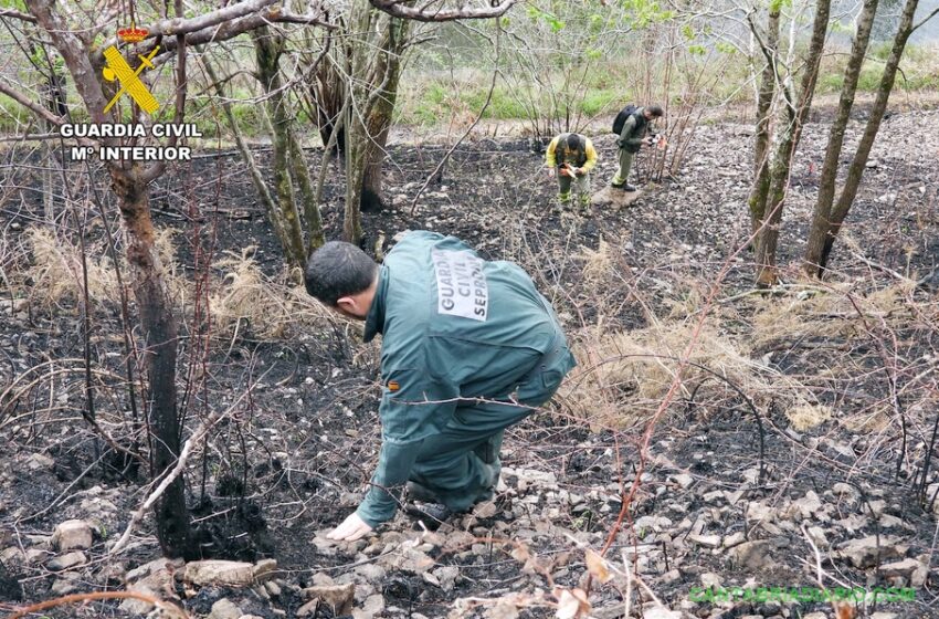  La Guardia Civil detiene al presunto autor de seis incendios forestales en Arredondo