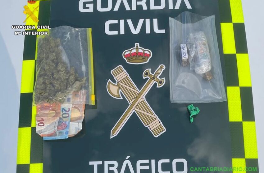  Detenido por la Guardia Civil con cocaína, hachís y marihuana, tras observar una infracción de tráfico