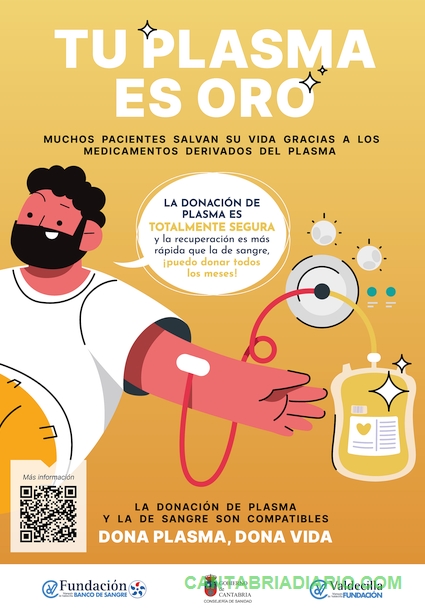 Valdecilla lanza "Tu plasma es oro", campaña para donar plasma y alcanzar los 7.000 litros este año