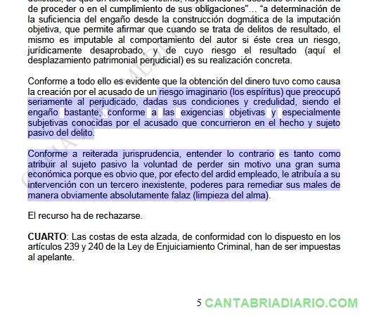 Prisión por engañar a una persona con deficiencia intelectual que le entregó 14.500 euros para una "limpieza del alma"