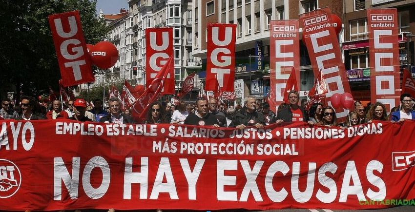En la imagen de archivo una manifestación del 1 de mayo en Santander - (C) Foto: DAVID LAGUILLO/CANTABRIA DIARIO