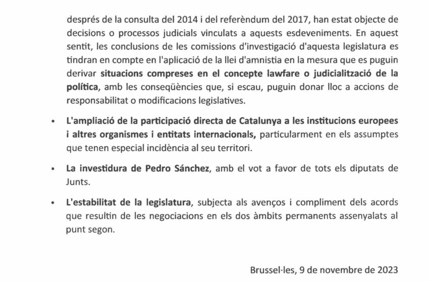 El CGPJ denuncia «inadmisible injerencia en la independencia judicial y flagrante atentado a la separación de poderes» en el acuerdo entre PSOE y JUNTS