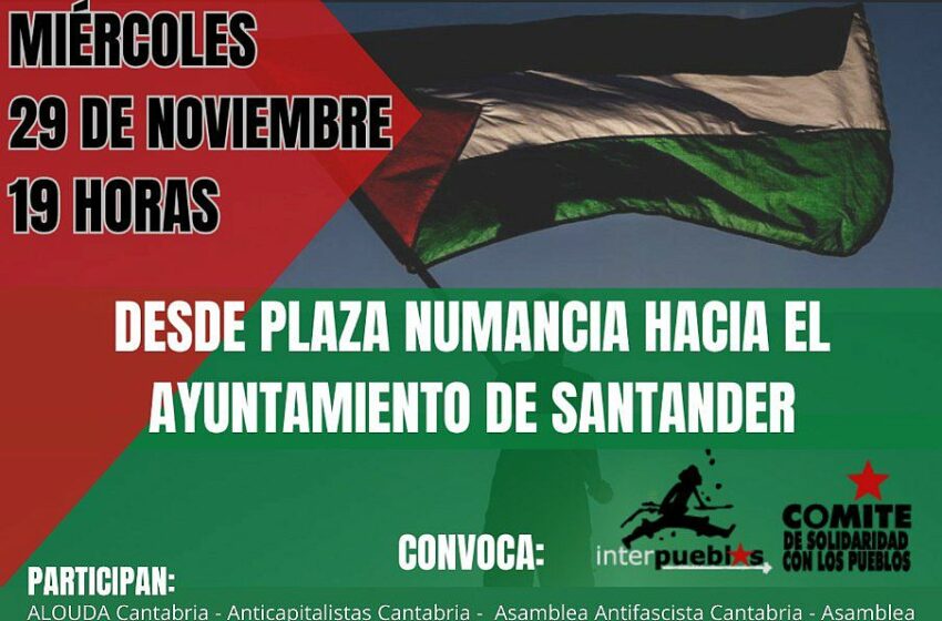  Santander acogerá una manifestación en solidaridad con Palestina