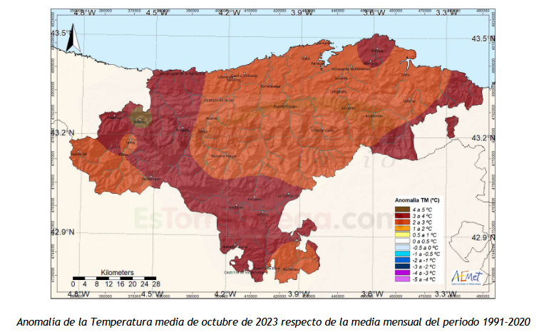La Agencia Estatal de Meteorología en Cantabria (AEMET) ha elaborado su Avance del Boletín Climatológico Mensual