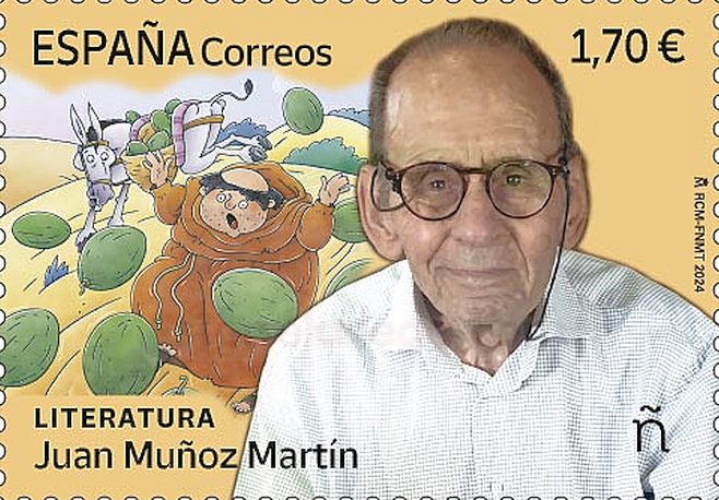  CORREOS dedica un sello a Juan Muñoz, autor de «Fray Perico y su borrico» y «El pirata Garrapata»