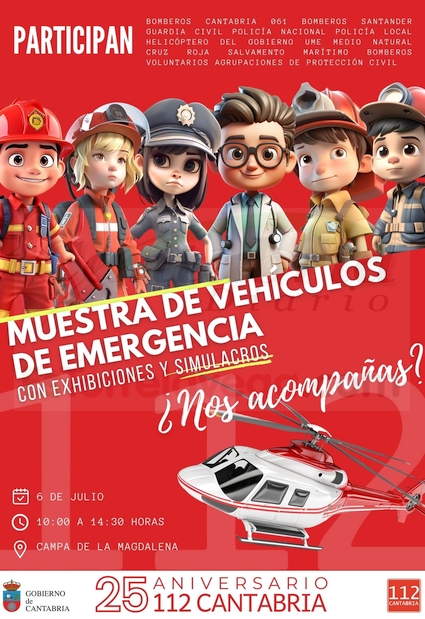El 112 celebra su 25 aniversario con una muestra de vehículos y materiales de emergencia