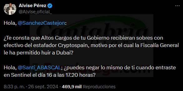  VOX denunciará a Alvise Pérez por insinuar que Santiago Abascal cobró del «criptochiringuito»