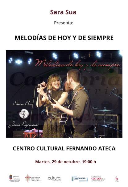 Sara Sua y Jesús Espinosa, el martes en el centro cultural Fernando Ateca con “Melodías de hoy y de siempre”