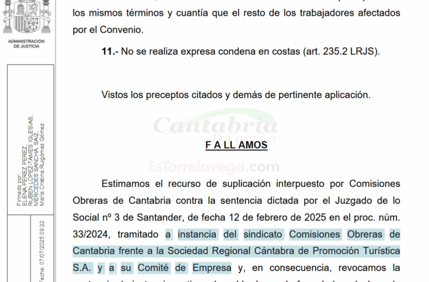  CANTUR tendrá que abonar el complemento de antigüedad a toda la plantilla