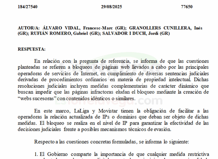 El Gobierno anima a los afectados por los bloqueos masivos de LALIGA a «ejercer sus derechos por las vías legales»