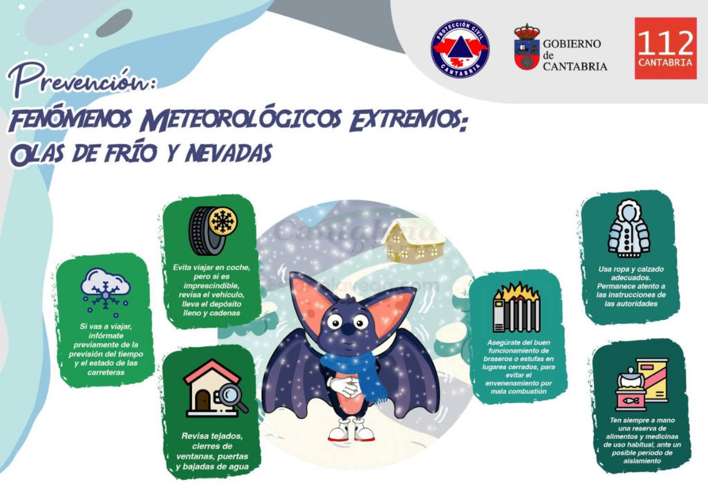 Cantabria estará mañana, a partir de las 21:00 horas, en alerta naranja por nevadas en la franja central y Valle de Villaverde