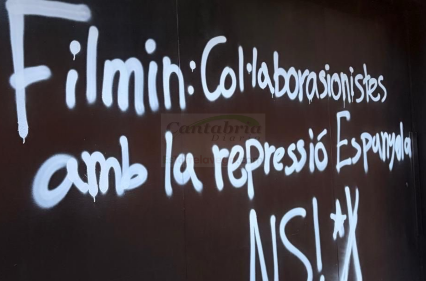  Pintadas en la sede de FILMIN por un documental sobre los altercados del «procés» en 2019