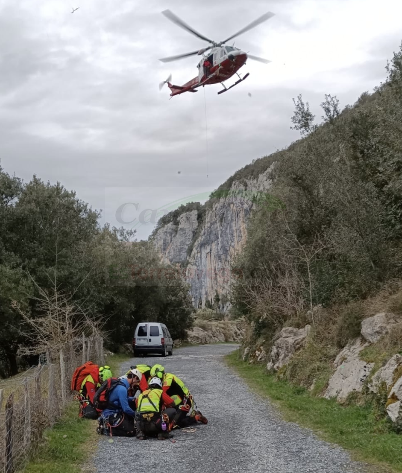 Rescatado mientras practicaba barranquismo en la vía ferrata del Río Calera
