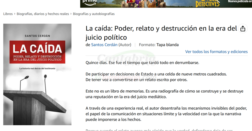 Santos Cerdán saca un libro titulado "La caída"