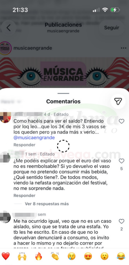 MÚSICA EN GRANDE borra el aluvión de críticas por los problemas para devolver el euro del vaso y el saldo restante de las pulseras