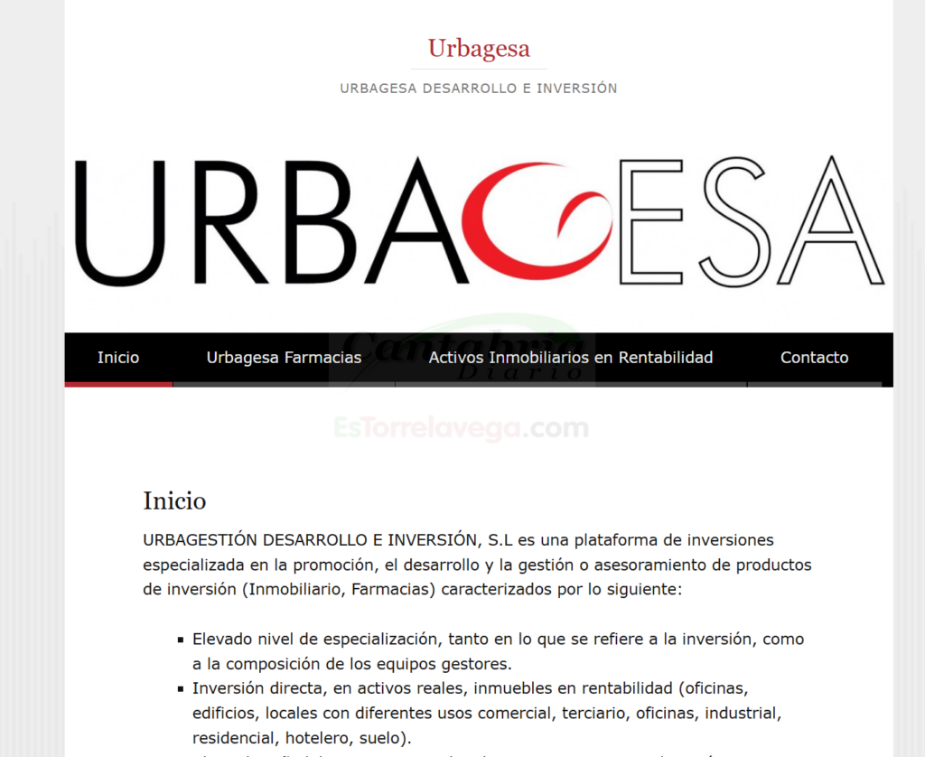 Captura de pantalla de la precaria web de URBAGESA, que ha desahuciado a la anciana de 87 años, generando un fuerte rechazo social y movilizaciones