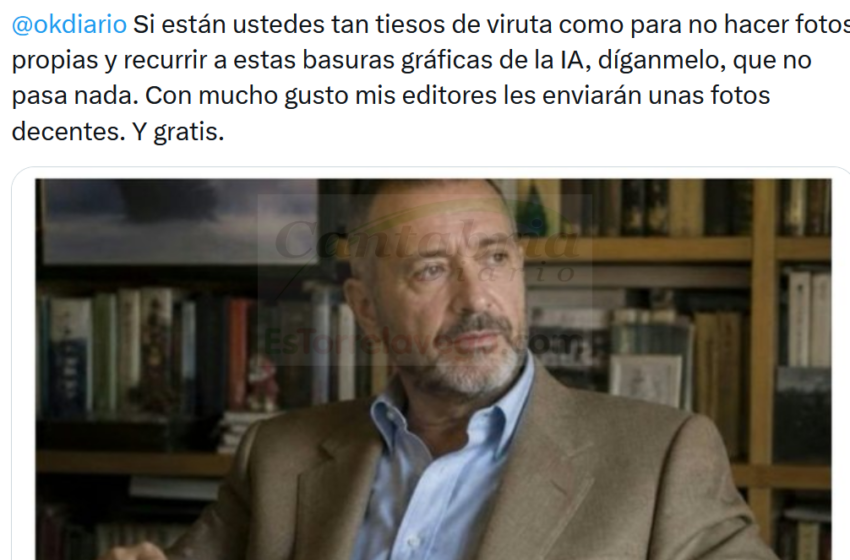 Arturo Pérez-Reverte saca los colores a OKDIARIO por usar como foto suya "basuras gráficas" generadas con IA